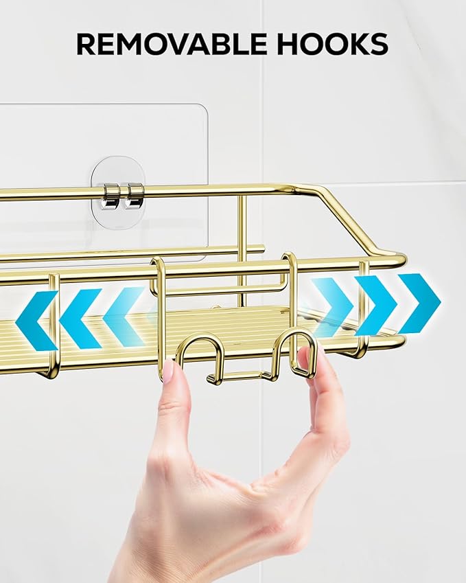 Nieifi Shower Caddy Shelf Storage Rack Adhesive Without Drilling Stainless Steel - Image 7