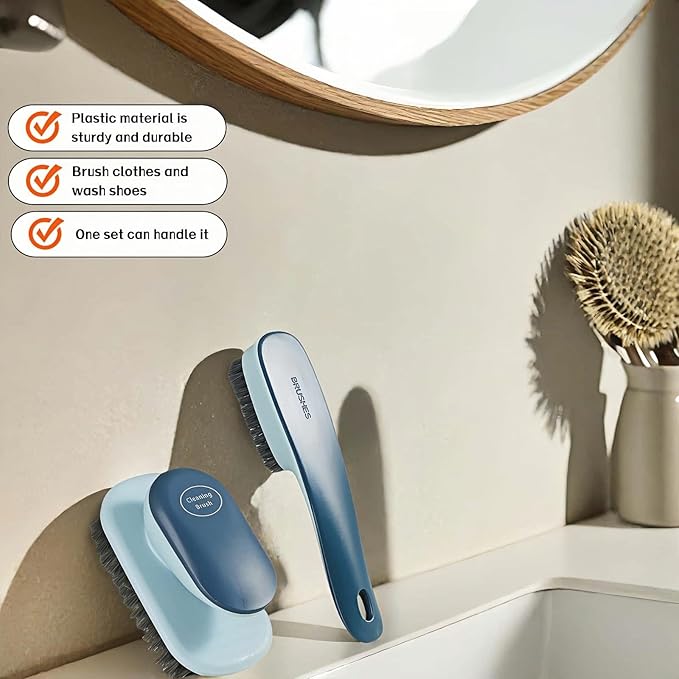 2-Pack Ergonomic Shoe & Laundry Scrub Brush Set - Image 4