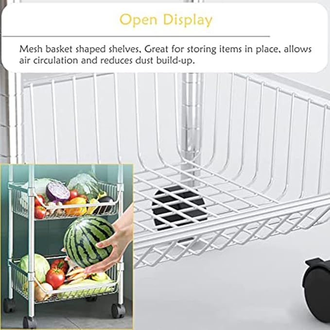 3/4/5 Tiers Kitchen Gap Storage Cart, Adjustable Slide Out Fridge Storage Tower - Image 3