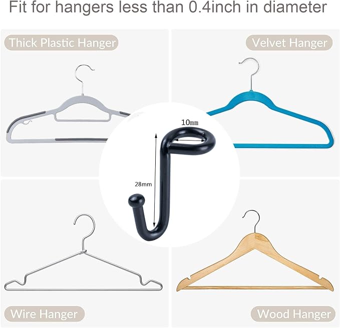 Clothes Hanger Connector Hooks, Heavy Duty Extender Clips Organizer Mini Space - Image 3