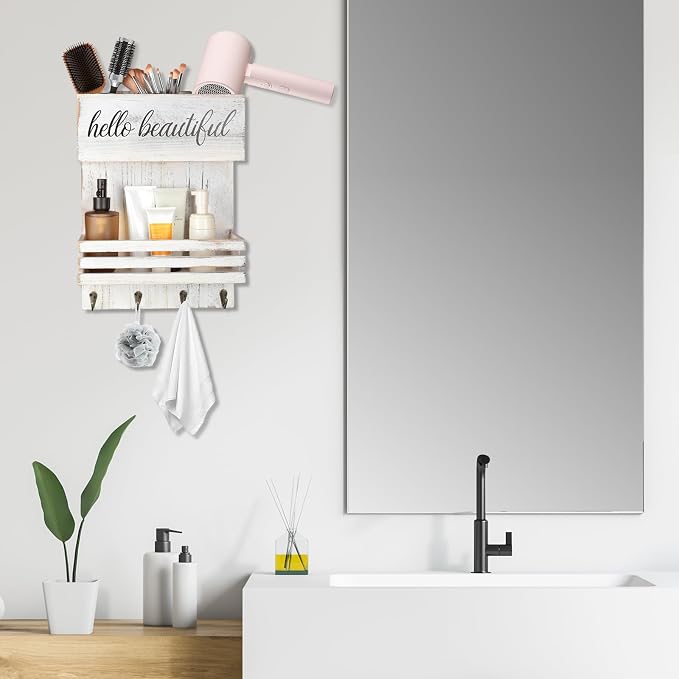 Wooden Hair Dryer Holder Wall-Mounted - Image 7