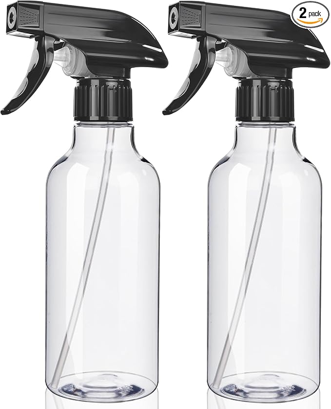 Spray Bottles 2-Pack, 10 Oz, Mist & Stream, Heavy Duty Spraying Empty Water by Uineko