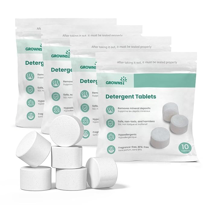 GROWNSY Detergent Tablets 40 Count, Bottle Washer Tablets Compatible by GROWNSY