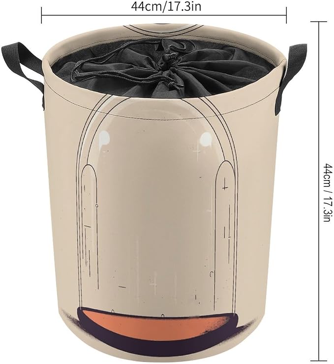 Cartoon Glass Cover Laundry Basket - Image 2