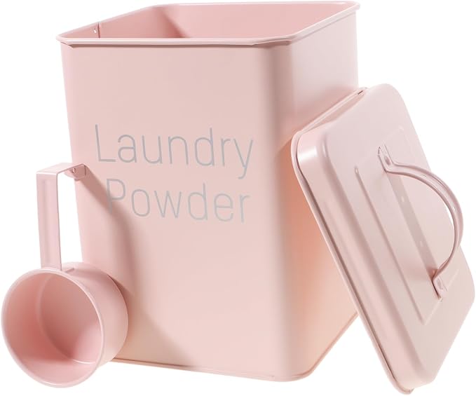 PRETYZOOM Laundry Powder Storage Container Iron Washing Powder Bucket Handle by PRETYZOOM