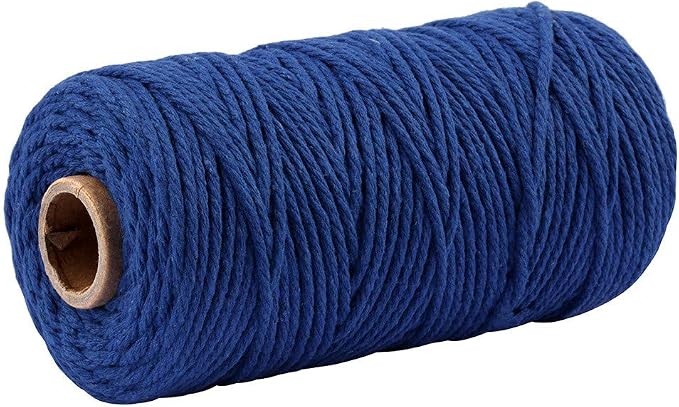 109 Yards 3mm Macrame Cotton Cord 4 Strand Twisted Twine Strings Rope by Zhiheng