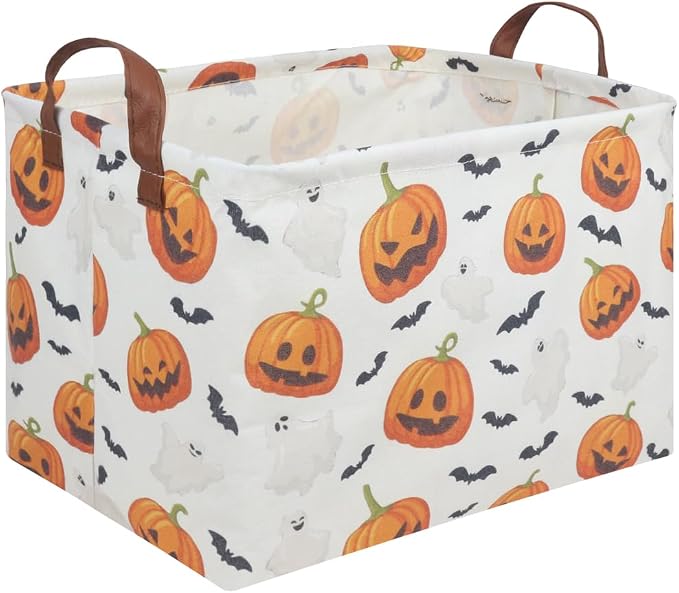 Rectangular Halloween Basket, Halloween ghost storage basket Collapsible toy by FXOCSHE