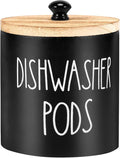 Dishwasher Pod Container with Lid, Wood Laundry Detergent Pods Storage Container by Unknown