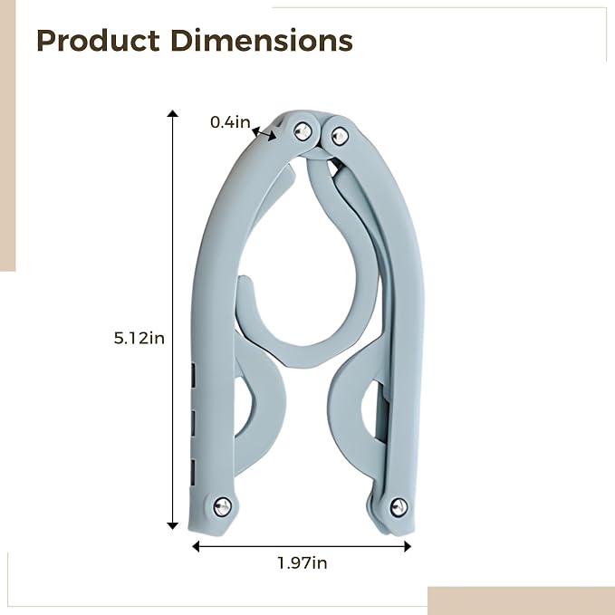 Lightweight Foldable Hangers for Suitcase, Compact Plastic Design Travel Hangers - Image 2
