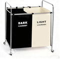 Double Compartment Rolling Laundry Sorter Cart by CCYRYY