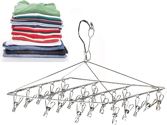 Clothes Drying Racks Clip Hangers, Clothes Drying Hanger Stainless Steel Multi - Image 2