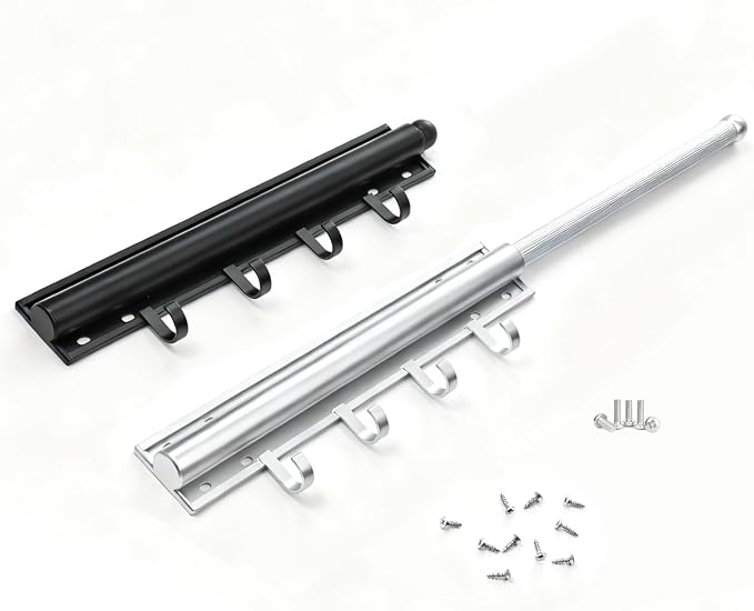 Aluminum Valet Rod, 12 in Heavy Duty Pull Out Closet Valet Rod - Image 7