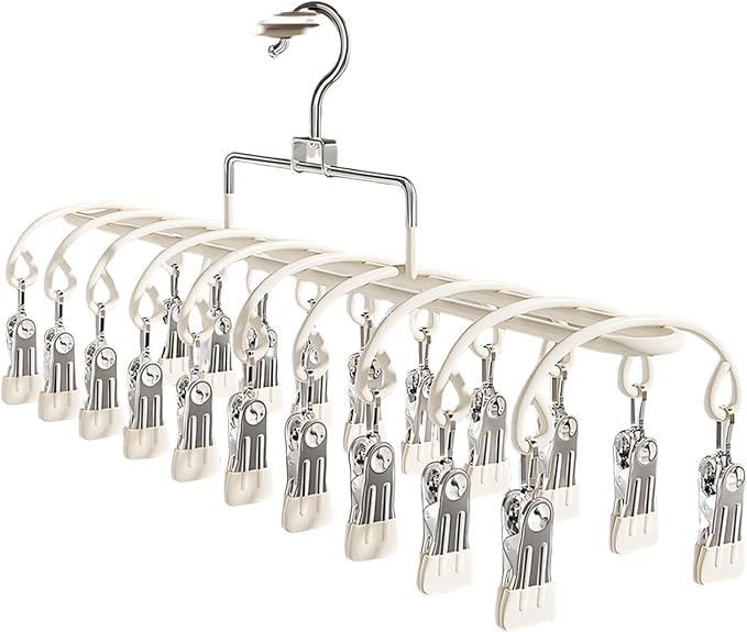 Stainless Steel Sock Clothes Drying Rack 20 Clip Rustproof Laundry Organizers - Image 3