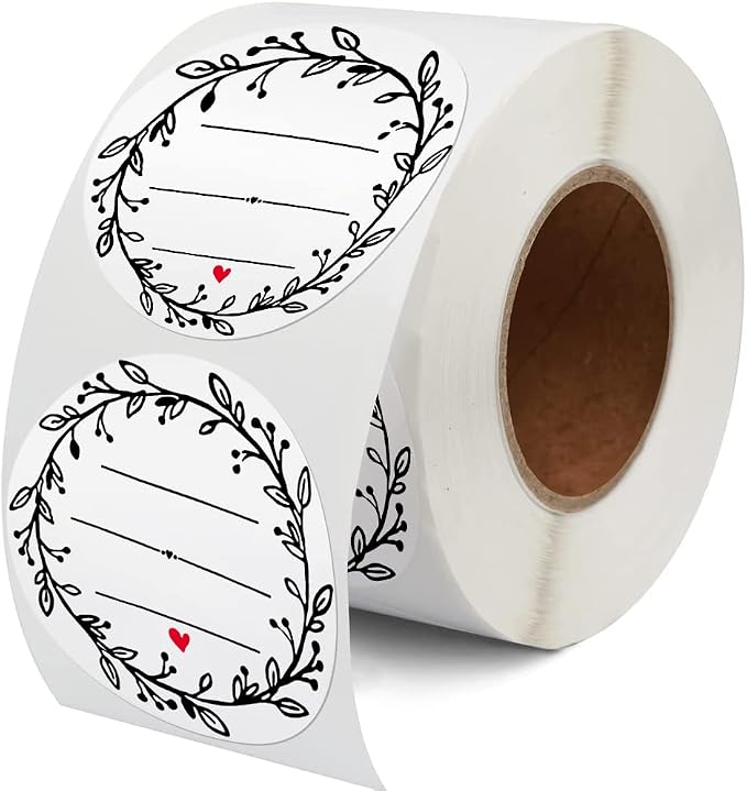 500 Pcs Jar Label Stickers Wreath Design Self-Adhesive Jar Labels by BATTOO