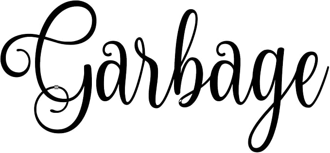Garbage 6w x 2.5h Label | Kitchen Pantry Organization | Die Cut Vinyl Decal | by MinglewoodTrading