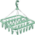 Clothes Drying Hanger with 32 Clips and Drip Foldable Hanging Rack by alladaga