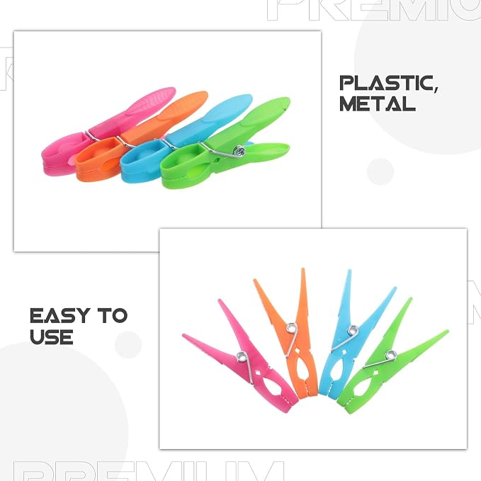 48pcs Colorful Plastic Clothes Drying Clips Windproof Laundry Pegs Sock Clips - Image 3