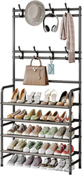 4 Tier Coat and Shoe Rack Entryway Coat Rack by YIZAIJIA