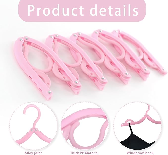 6PCS Portable Folding Clothes Hangers Clothes Drying Rack - Image 4