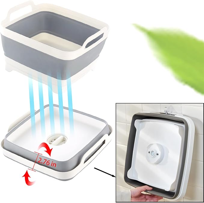 Collapsible Dish Pans for Washing Dishes 9L Portable Wash Dish Basin Foldable - Image 8