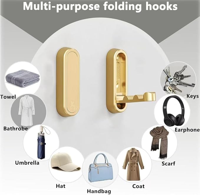 2PC Foldable Wall Hooks - Image 5