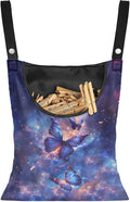 Galaxy Butterflies Print Clothespin Bag by LJMKZJN