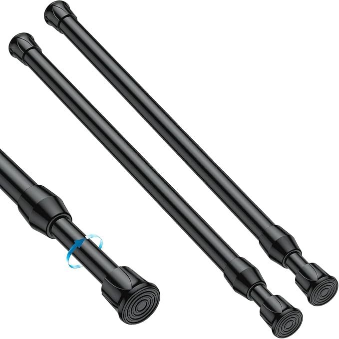 2PCS Small Tension Curtain Rod 27 to 38 Inch, Loaded Expandable Spring Curtain by MEXAUSPRINGCURTAINRODS