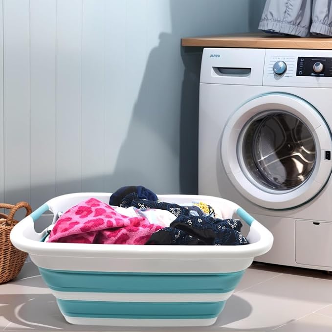 SAMMART 41L Collapsible Plastic Laundry Basket-Foldable Pop Up Storage - Image 2