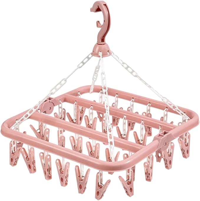 High-Capacity 32 Hook Garment Rack | Compact Foldable Design | Windproof - Image 4