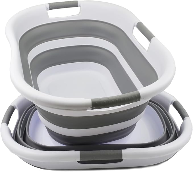 SAMMART 40L Set of 2 Collapsible Plastic Laundry Basket - Image 4