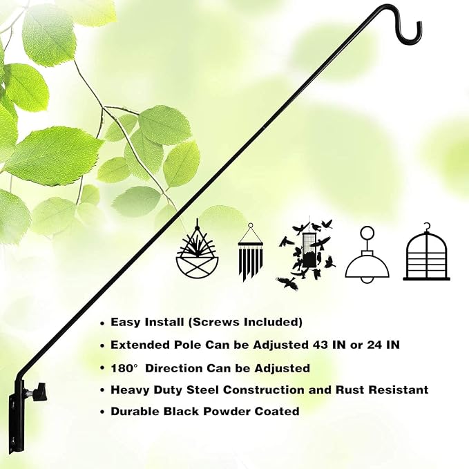Heavy Duty Extended Reach Wall Mounted Deck Hook Wall Pole, Wall Bracket - Image 4