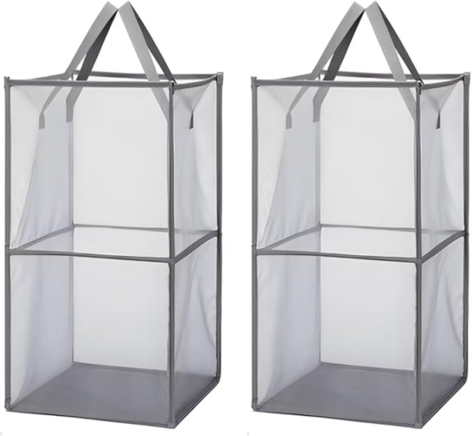 2 Pack Popup Laundry Hamper, Large Collapsible Mesh Laundry Baskets Dirty by Typutomi