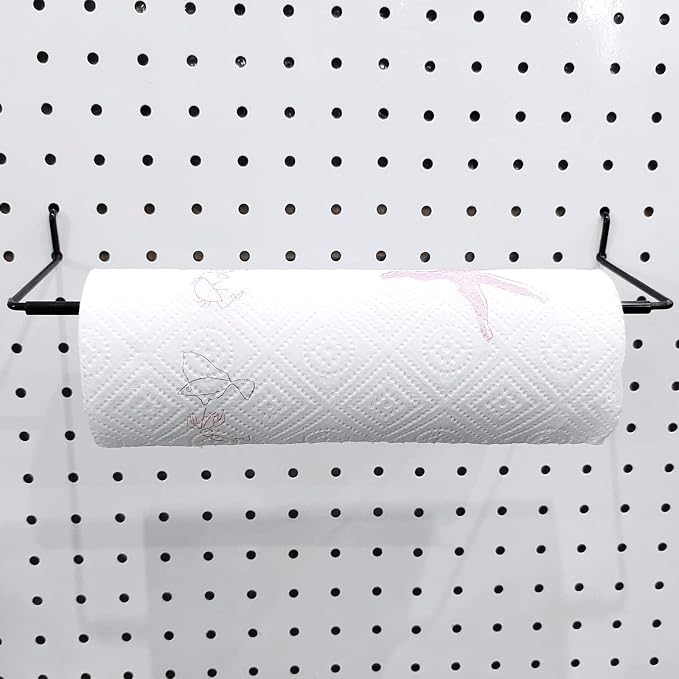 5 Pack Extendable Pegboard Paper Towel Holder, Pegboard Hook - Image 7