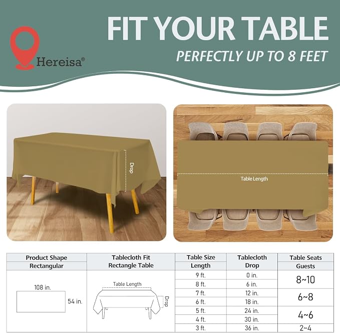 Disposable Plastic Tablecloth 54x108 Inch Rectangle - Image 2