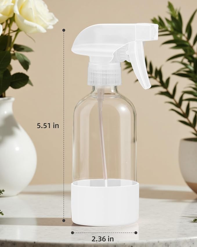 2 Pack Glass Spray Bottles 8 oz, Empty Refillable Containers - Image 2
