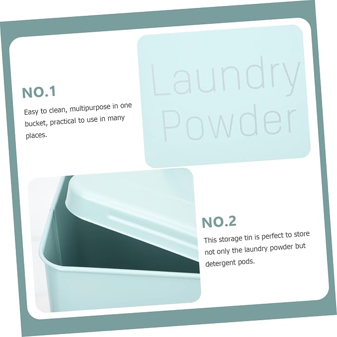 Laundry Powder Storage Bucket Lid Portable 1 Set Laundry Soap Container - Image 8