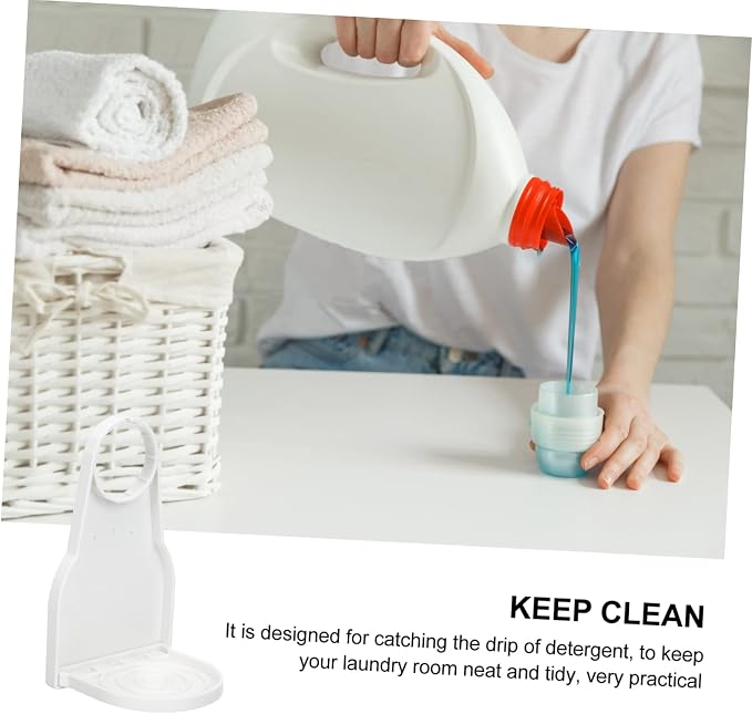 2-Pack Laundry Cup Holder Drip Tray Foldable Plastic Design Fabric Softener - Image 6