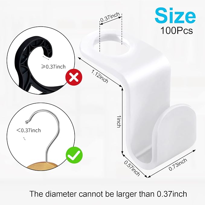 100 PCS Space Saving Hanger Hooks and Clips - Image 2