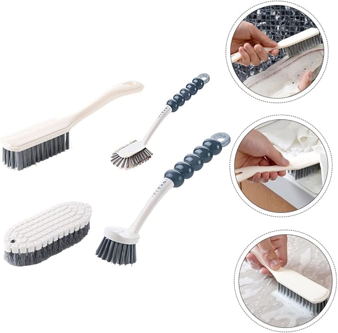 GALPADA 4pcs Kitchen Cleaning Pot Brush Set Dish Brush Straw Cleaner Bathroom - Image 3