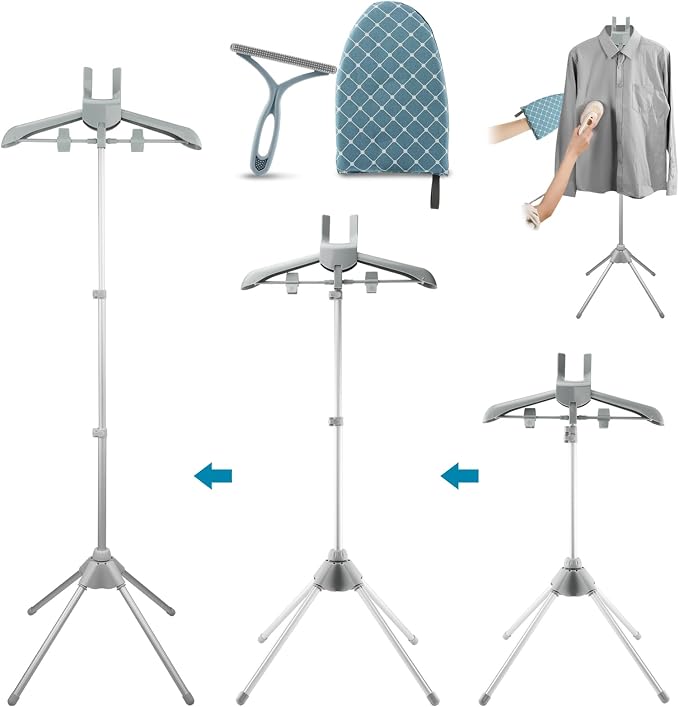 Steamer Hanger Stand with Adjustable Height, Portable Steamer Rack with - Image 9