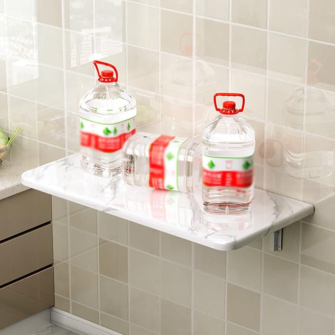 Laundry Folding Table Wall Mounted Marble Pattern Wall Table - Image 5