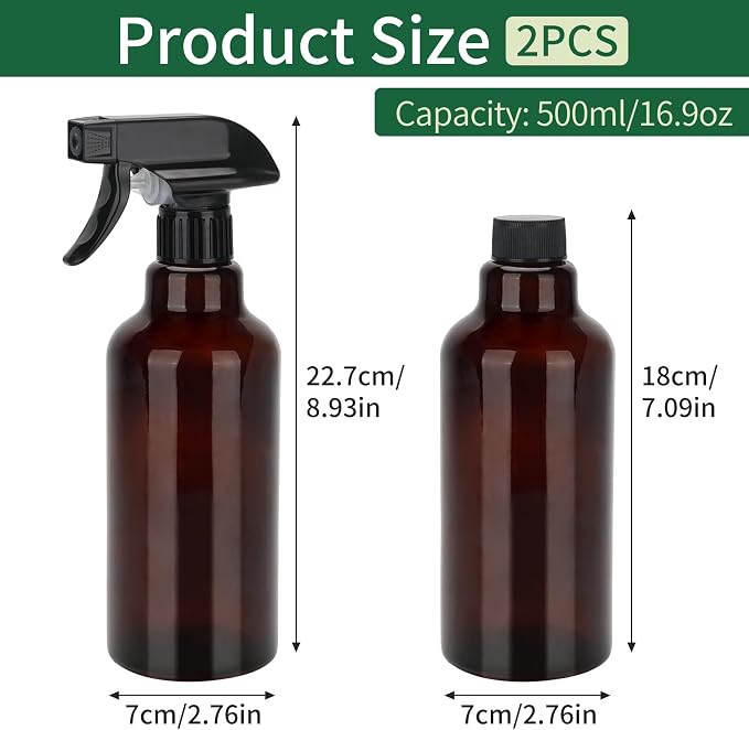 Cosywell Glass Spray Bottles 16.9oz/500ml 2 Pack Empty Spray Bottle - Image 2