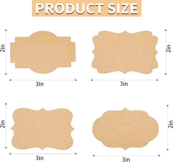 2" x 3" Kraft Paper Gift Labels Stickers, - Image 2