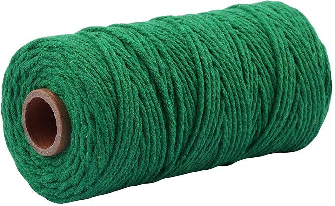 109 Yards 3mm Macrame Cotton Cord 4 Strand Twisted Twine Strings Rope by Zhiheng