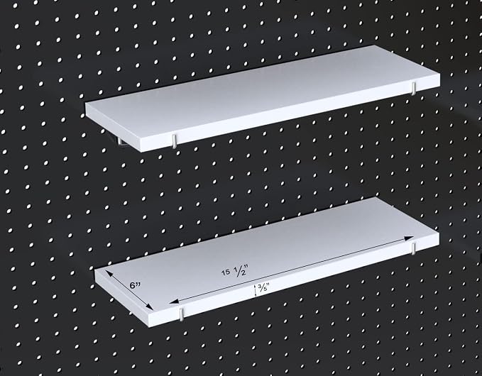 KINOMI Heavy Duty Pegboard Shelves, Value Set of 8 Pack Pegboard Shelf Brackets - Image 3