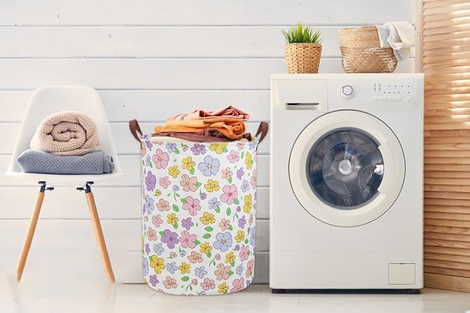 Kids Laundry Hamper, Flower Laundry Basket Collapsible Girls Storage Baskets - Image 5