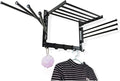 Wall Mounted Laundry Rack with Swivel Arms Hooks and Space Aluminum Design by Unknown