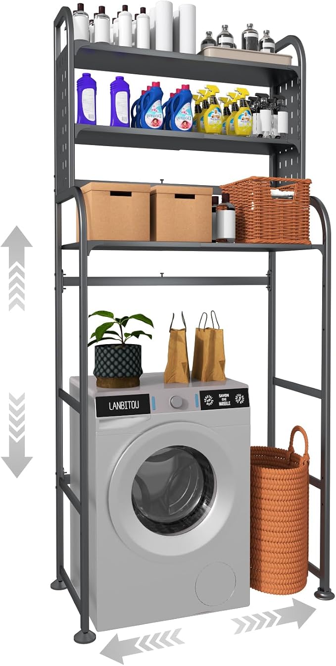 Over Washer Storage, 3 Tier Expandable Washer and Dryer rack, Laundry Room by BIFCIOFHBrandFlagship