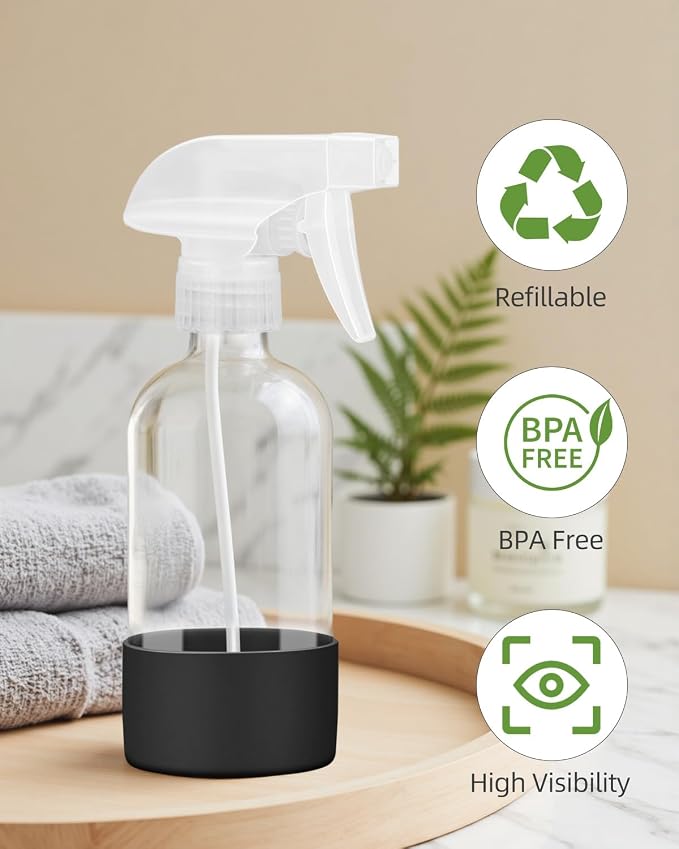 4 Pack Glass Spray Bottles 8 oz, Empty Refillable Containers - Image 6