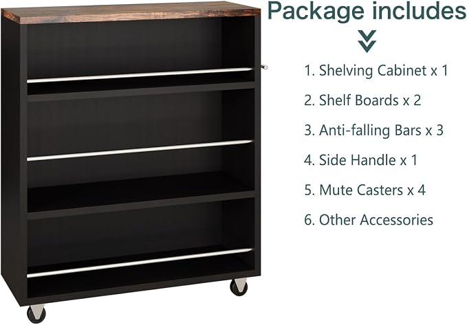 ALBAD Slim Rolling Cart, 4-Tier Storage Cart - Image 7